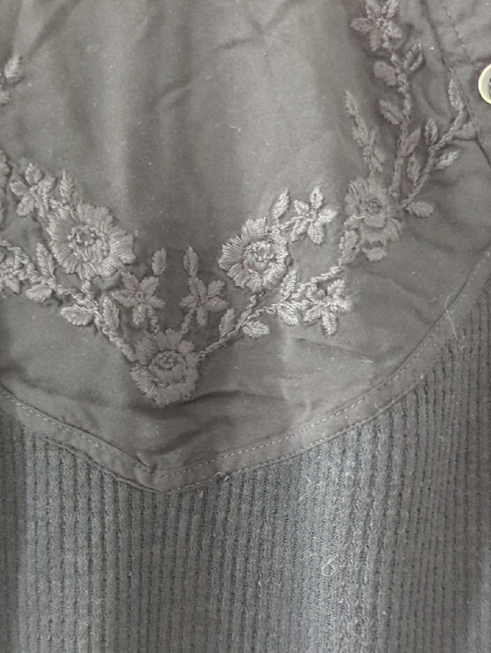 Free People Black Lace Long Sleeve Mock Neck Top - Picture 4 of 11